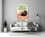 Approved by the Cat Glass Wall Art