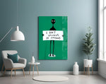 Alien Disbelief Sign Glass Wall Art