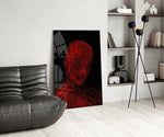 Red Tangle Portrait Glass Wall Art