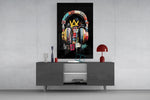 Urban Graffiti Headphones Glass Wall Art