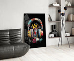 Urban Graffiti Headphones Glass Wall Art