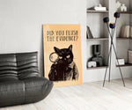Vintage Cat Detective Glass Wall Art