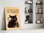 Vintage Cat Detective Glass Wall Art