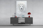 White Lion Glass Wall Art