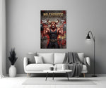 No Excuses Weightlifting Bull Glass Wall Art