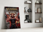 No Excuses Weightlifting Bull Glass Wall Art