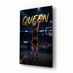 Queen Jeweled Crown Basketball Shooter Glass Wall Art