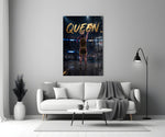 Queen Jeweled Crown Basketball Shooter Glass Wall Art