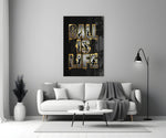 Ball Is Life Gold Typography Basketball Glass Wall Art