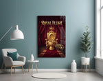 Royal Flush Golden Throne Toilet Glass Wall Art