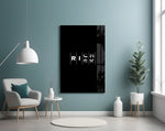 Rich Risk Silver Interlock Typography Glass Wall Art