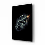 Serpent Coiled Firing Pistol Dark Glass Wall Art