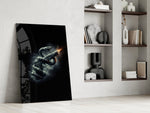 Serpent Coiled Firing Pistol Dark Glass Wall Art