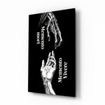 Memento Mori Vivere Reaching Hands Glass Wall Art