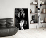 Memento Mori Vivere Reaching Hands Glass Wall Art