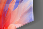 Abstract Petal Bloom Purple and Coral Glass Wall Art