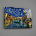 Venice Grand Canal Van Gogh Style Glass Wall Art