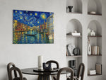 Venice Grand Canal Van Gogh Style Glass Wall Art