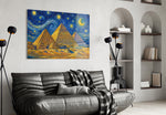 Pyramids of Giza Van Gogh Style Glass Wall Art