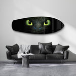 Black Dragon Green Eyes Glass Wall Art.