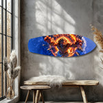 Lion God Mythology Fire Portal Glass Wall Art.