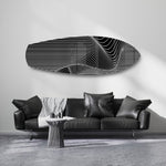 Black and White Op Art Stripes Glass Wall Art.
