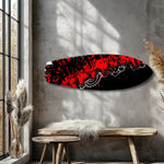 Red and Black Street Graffiti Glass Wall Art.