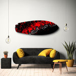 Red and Black Street Graffiti Glass Wall Art.