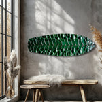Emerald Crocodile Skin Glass Wall Art.