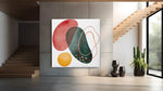 Abstracte Kunst Vormen – Vierkant Canvas Schilderij voor de Wand