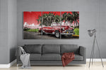 Red Classic Car Glass Art
