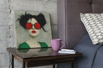 Vrouwenportret – Vierkant Canvas Kunstwerk voor het Interieur