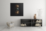 Gouden Standbeeld – Modern Canvas Schilderij – Vierkant Canvas Kunstwerk voor het Interieur