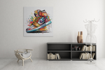 Kleurrijke Sneaker – Canvas Wanddecoratie in Vierkante Vorm