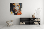 Abstracte Vrouw – Vierkant Canvas Kunst voor de Muur