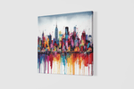 Kleurrijke stad – Vierkante Canvas Wandkunst