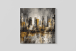 Abstracte Stad – Canvas Wandkunst in Vierkante Uitvoering