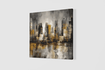 Abstracte Stad – Canvas Wandkunst in Vierkante Uitvoering