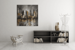 Abstracte Stad – Canvas Wandkunst in Vierkante Uitvoering