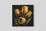 Gouden Tulpen – Vierkante Canvas Wandkunst