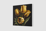 Gouden Tulpen – Vierkante Canvas Wandkunst