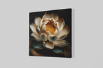 Botanische Lotus – Vierkante Canvas Wanddecoratie – Canvas Wandkunst in Vierkante Uitvoering