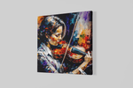 Vrouw met Viool – Vierkante Canvas Wanddecoratie – Canvas Decoratie voor de Wand