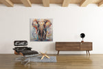 Kleurrijke Olifant – Vierkant Canvas Schilderij voor de Wand