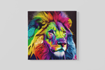 Kleurrijke Leeuw – Vierkante Canvas Wanddecoratie – Canvas Decoratie voor de Wand