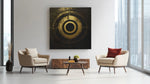 Zwart Goud Abstracte Kunst – Vierkante Canvas Wanddecoratie – Canvas Schilderij als Wanddecoratie