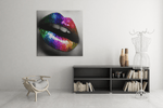 Lippen Kleurrijk – Vierkant Canvas Kunst voor de Muur