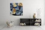Abstracte Kunst Goud Grijs – Vierkante Canvas Wanddecoratie – Canvas Wanddecoratie in Vierkante Vorm