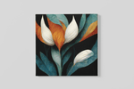 Abstracte Kunst Bloem – Modern Canvas Schilderij – Vierkant Canvas Kunstwerk voor het Interieur