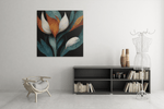 Abstracte Kunst Bloem – Modern Canvas Schilderij – Vierkant Canvas Kunstwerk voor het Interieur